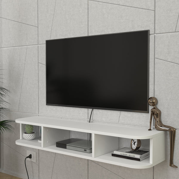 Wisząca szafka RTV Oundsvas 120x30x19 cm biała [en.casa]