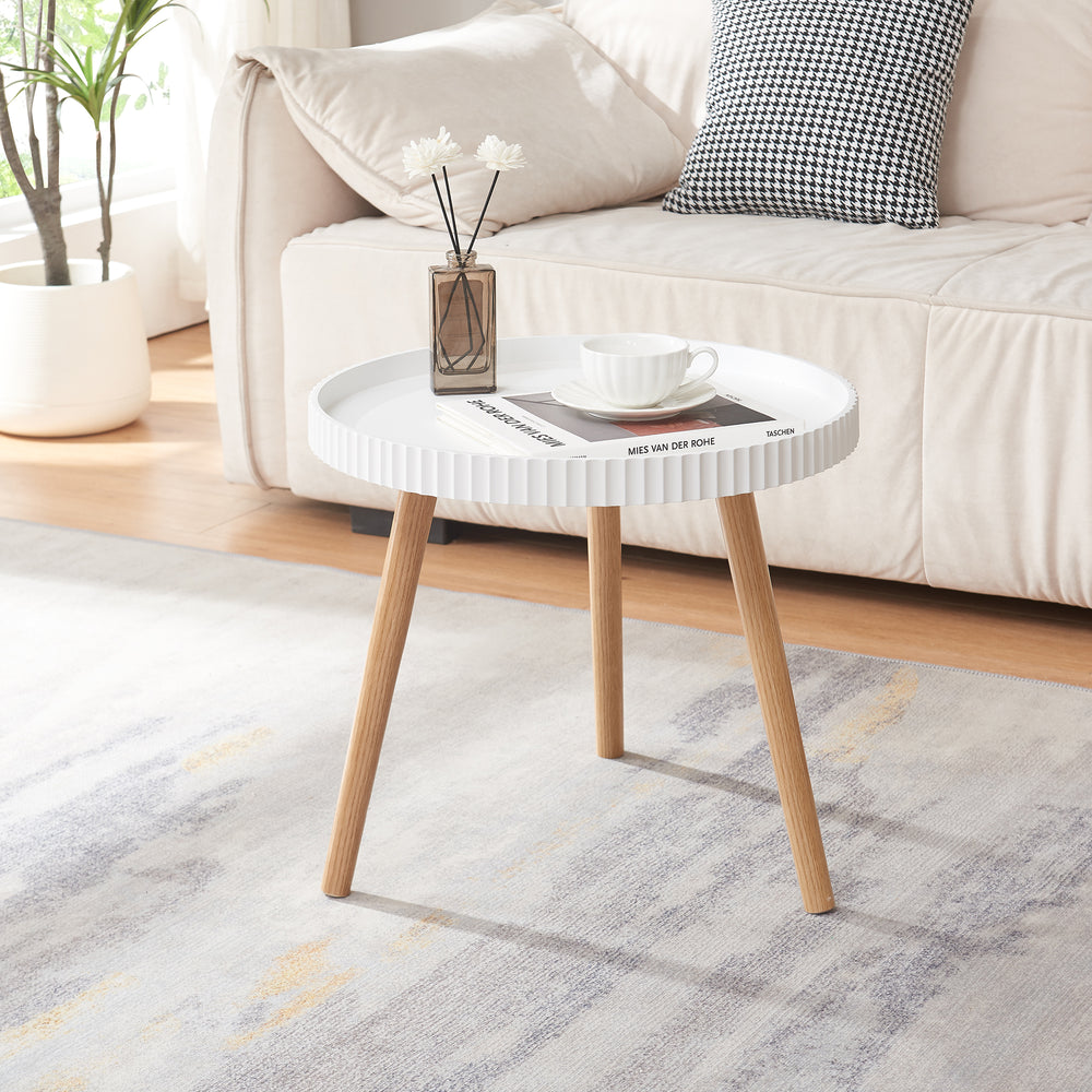 Beistelltisch Bongard Ø50x45 cm Weiß [en.casa] - premiumXL