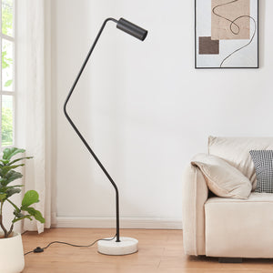 Lampa podłogowa Vatka GU10 metal czarny / marmur, biały [lux.pro]