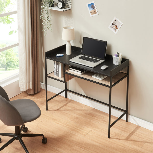 Biurko Belana 100x43x82 cm czarny/dąb [en.casa]