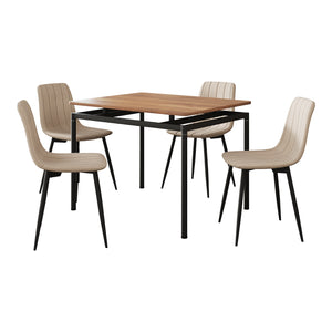 Zestaw jadalniany Hemnes 5-częściowy dąb/jasny brąz [en.casa]