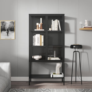 Gablota Borshavisa stalowa 2-drzwiowa 160x80x35 cm czarna [en.casa]