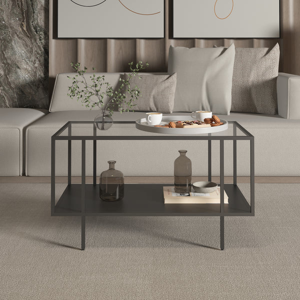 Stolik kawowy Nynna 90x50x50 cm czarny [en.casa]