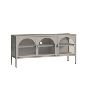 Witryna-komoda Klippestad stal 118x35x55 cm kolor wielbłądzi [en.casa]