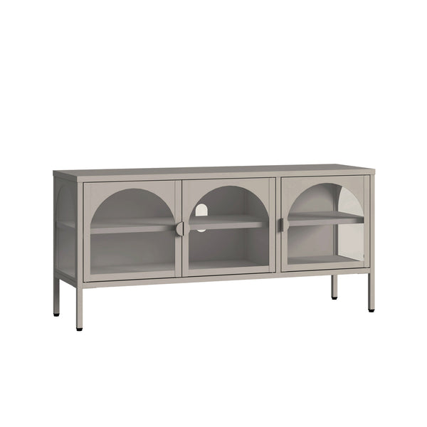 Witryna-komoda Klippestad stal 118x35x55 cm kolor wielbłądzi [en.casa]