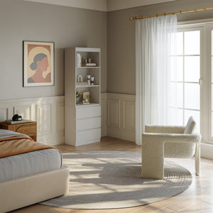 Regał Les z 3 szufladami 180x60x35 cm Biały [en.casa]