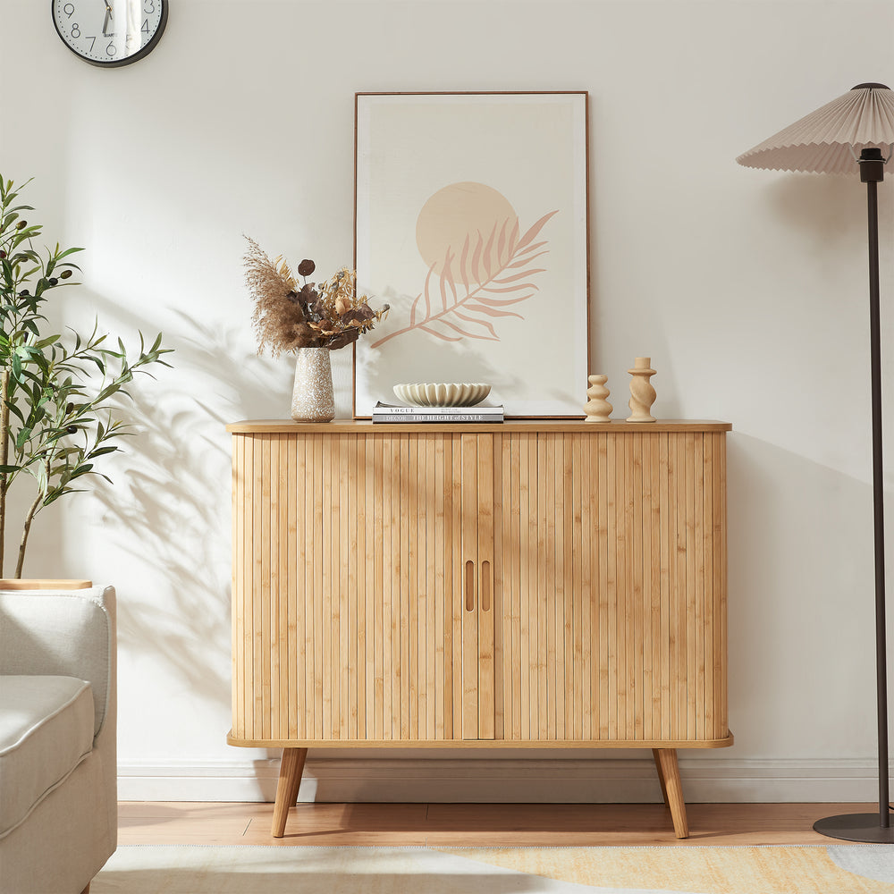 Szafka boczna Nordkapp 100x40x80 cm bambus [en.casa]