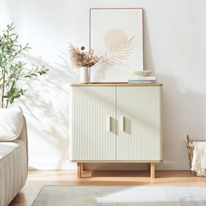 Kredens Ferrersp z 2 drzwiczkami 80x80x40 cm dąb/kolory piasku [en.casa]