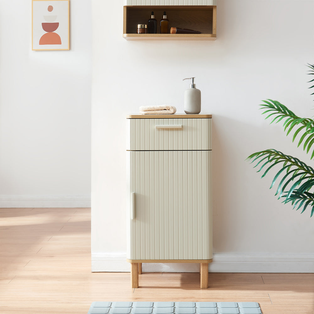 Szafka łazienkowa Ferrersp 80x40x35 cm, optyka dębu/kolor piaskowy [en.casa]