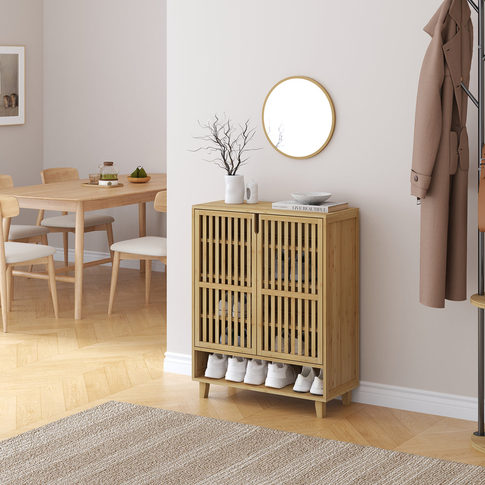 Szafka na buty Sirgerg 91x72x35 cm bambus naturalny [en.casa]