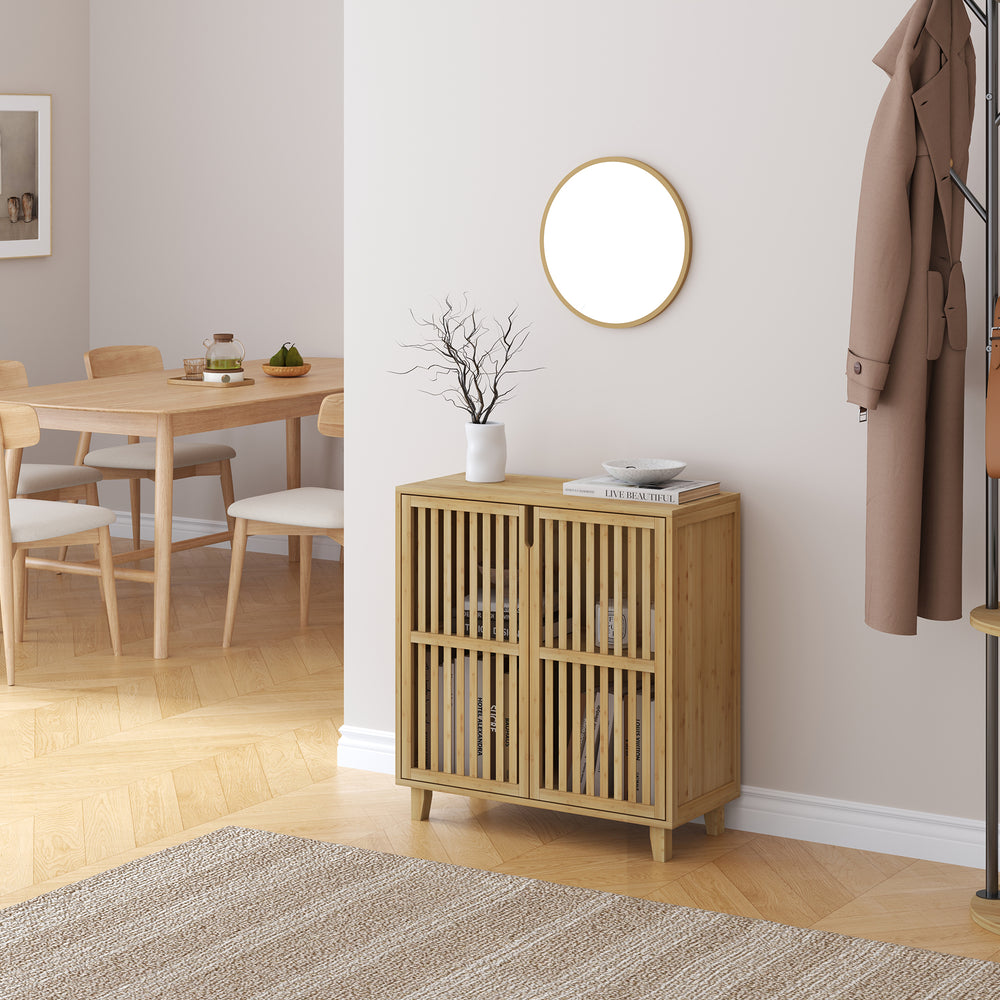 Szafka boczna Sirgerg 77x72x33 cm bambus naturalny [en.casa]