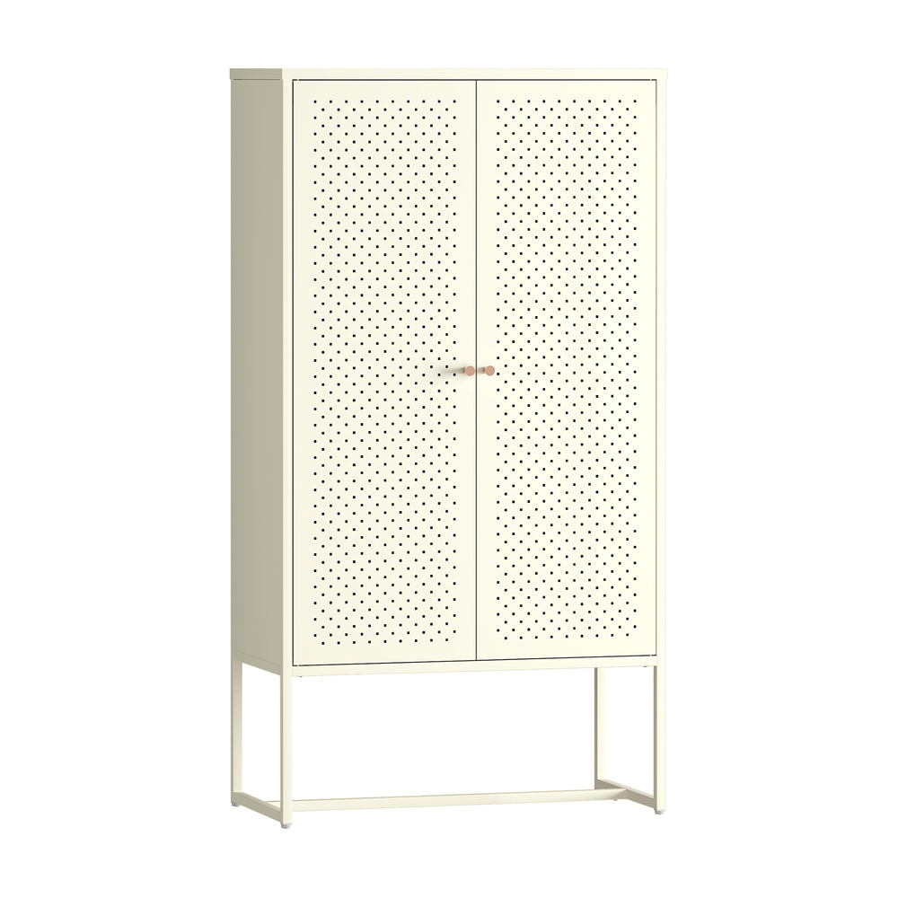 Highboard Viitasaari 150x80x40 cm stal kremowobiały [en.casa]