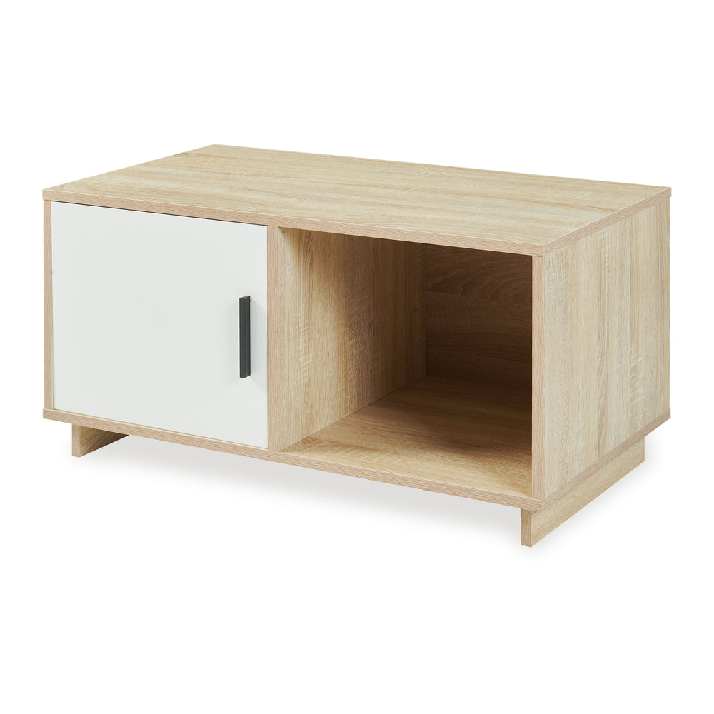 Stolik kawowy Kenta 80x45x40 cm Sonoma-dąb/ biały [en.casa]