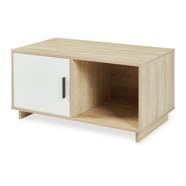 Stolik kawowy Kenta 80x45x40 cm Sonoma-dąb/ biały [en.casa]