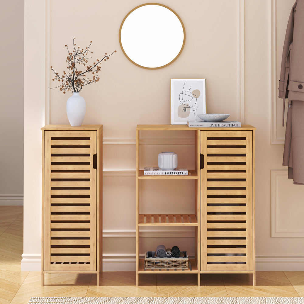 Szafka boczna Hakseri 2-częściowa 87x99x33 cm bambus naturalny [en.casa]