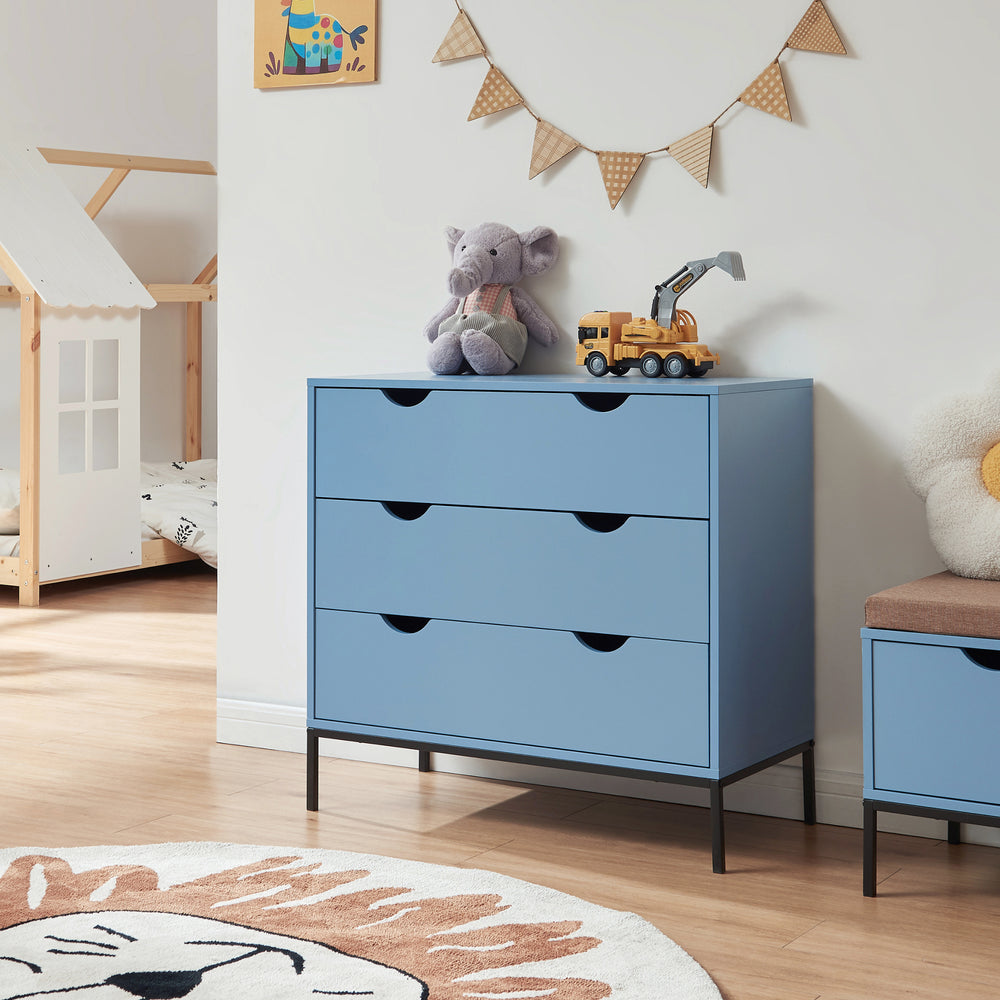 Komoda Colwyn 78x80x40 cm Niebieska [en.casa]