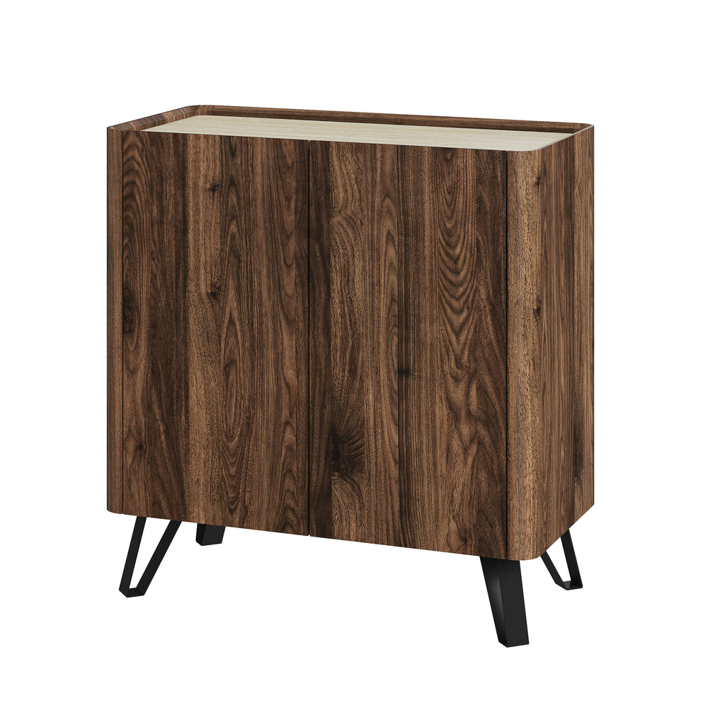 Komoda Trorlon 83x80x40 cm w optyce orzecha/trawertynu [en.casa]