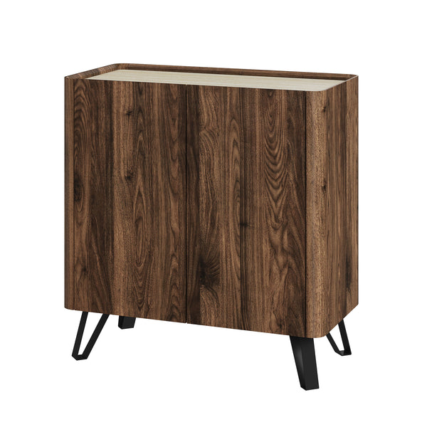 Komoda Trorlon 83x80x40 cm w optyce orzecha/trawertynu [en.casa]