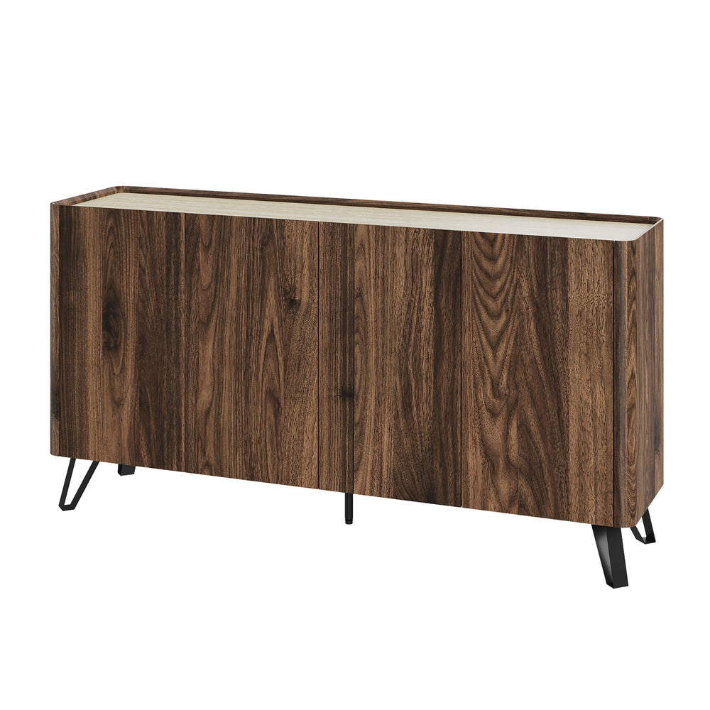Sideboard Trorlon 160x40x83 cm orzech włoski/trawertyn [en.casa]