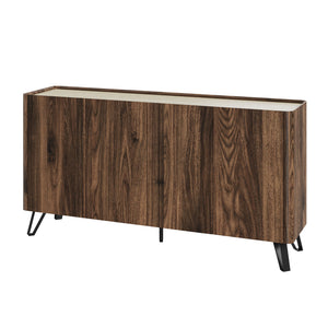 Sideboard Trorlon 160x40x83 cm orzech włoski/trawertyn [en.casa]