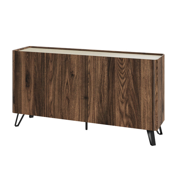 Sideboard Trorlon 160x40x83 cm orzech włoski/trawertyn [en.casa]