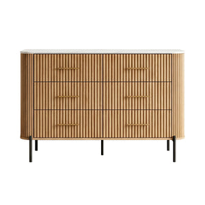 Komoda Kokunse z 6 szufladami 120x42x78 cm w optyce dębu [en.casa]