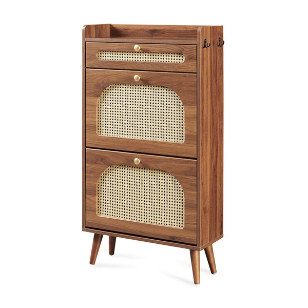 Schuhkipper Virievarnu 111x60x24 cm w optyce orzecha włoskiego [en.casa]