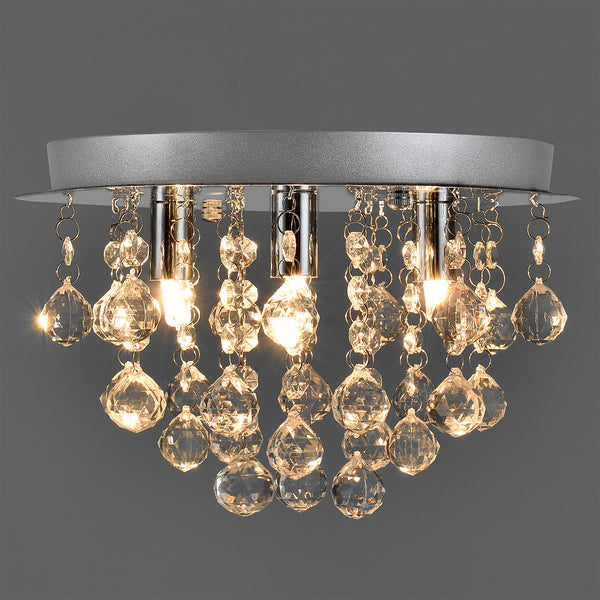 Lampa sufitowa Trio 3x G9 ze sztucznymi kryształami Ø28x20 cm chrom/srebrny
