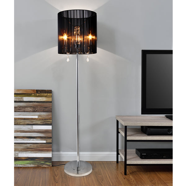 [lux.pro]® Lampa stojąca - Fabrica 3 x E 14 - 42W - chrom/czarna