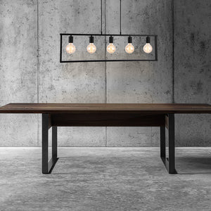 Lampa wisząca metalowa czarna sufitowa 5-płomienna [lux.pro]