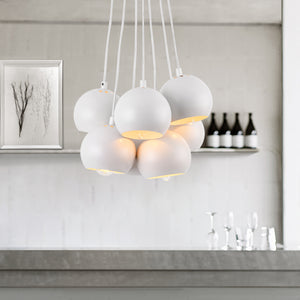 [lux.pro]® Dekoracyjna lampa wisząca biała  metalowa 7 kloszy