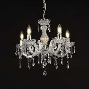 Żyrandol Weimar 5x E14 Ø35 x 145 cm kryształ/biały lux.pro