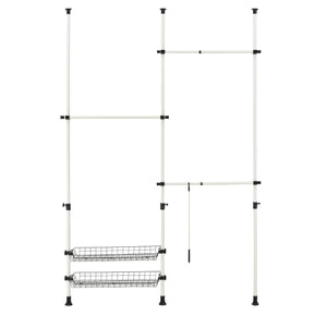 Wieszak teleskopowy Kemi z 3 szynami na ubrania [en.casa]