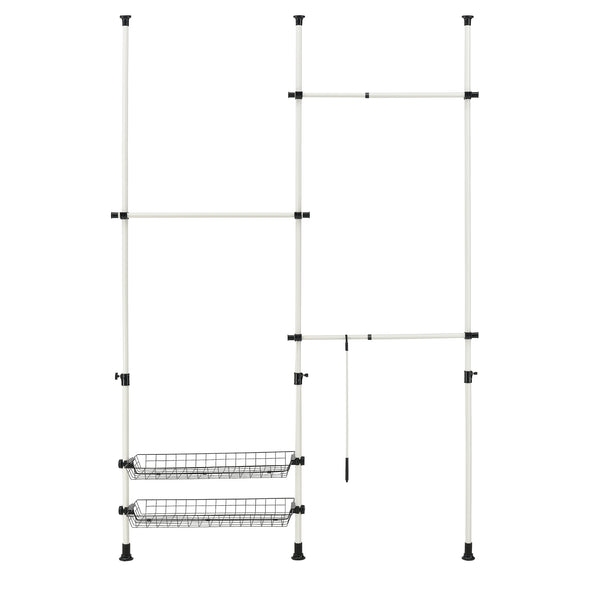 Wieszak teleskopowy Kemi z 3 szynami na ubrania [en.casa]