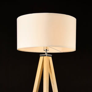 Lampa podłogowa Queluz 1xE27 Ø50x152 cm kolory drewna/biały lux.pro