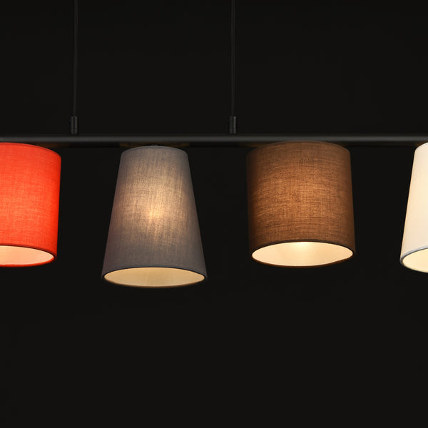 Lampa wisząca Mysen 5 świateł tkanina czarna lux.pro