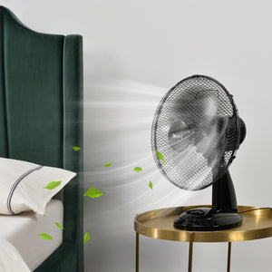 Wentylator stołowy 31 cm Ø z 3 stopniami oscylujący 40W czarny in.tec