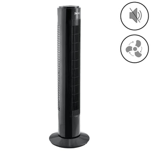 Wentylator stojący z 3 stopniami, cichy, oscylujący, czarny in.tec