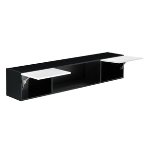 Tablica wisząca Thabong 150x30x30 cm z oświetleniem LED czarna/biała en.casa