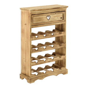Stojak na wino Mosel 86x55x22 cm na 16 butelek z szufladą en.casa