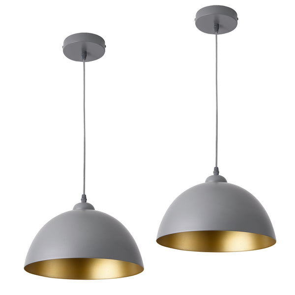 Zestaw 2 lamp wiszących Toulon metal szaro-złoty lux.pro