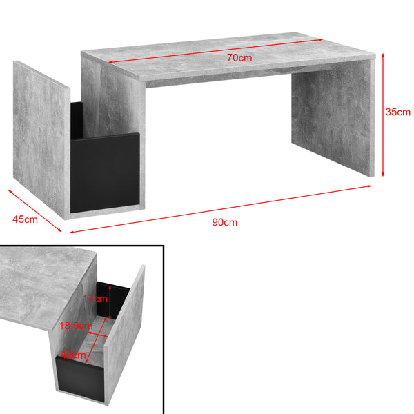 Stolik kawowy Bollnäs 90x45x35 cm z półką w różnych kolorach kolory en.casa