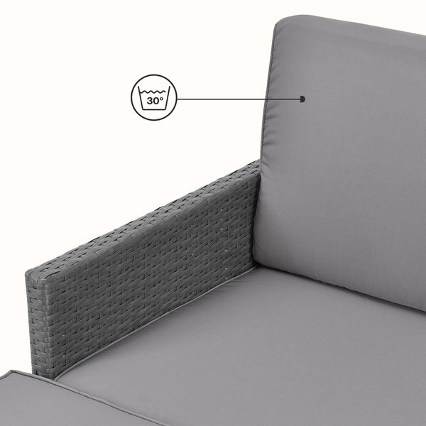 Zestaw mebli ogrodowych Murcia rattan 3-częściowy ciemnoszary/jasnoszary [en.casa]