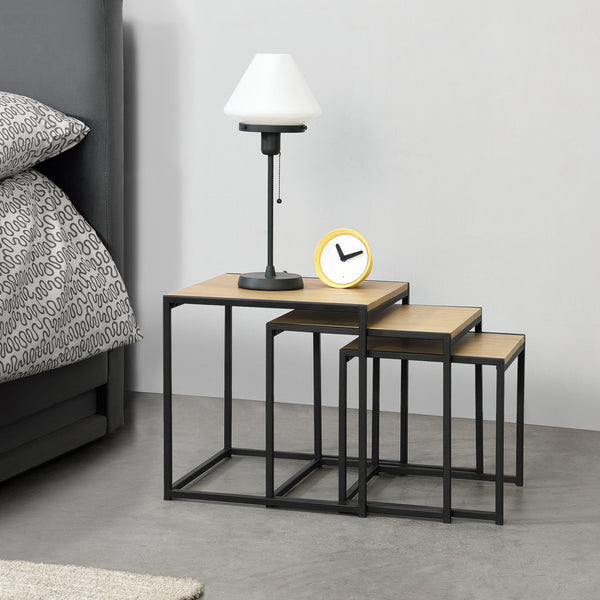 Stolik pomocniczy Ringsaker zestaw 3 szt. w optyce dębu en.casa