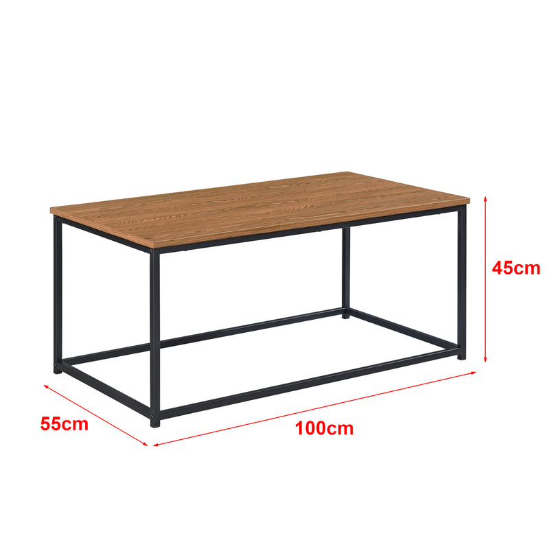 Szkic wymiarowy Stolik kawowy Esbjerg 100x55x45cm Ciemne drewno en.casa