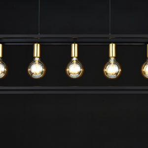 Lampa wisząca Rouen 5 x E27 Czarny / Kolor mosiądzu lux.pro