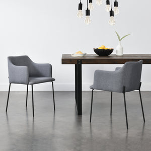 Fotel Krakau zestaw 2 sztuk ciemnoszary [en.casa]