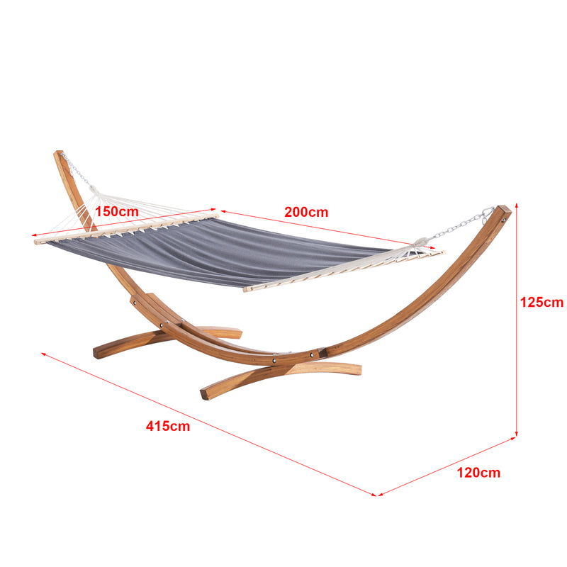 Szkic wymiarowy Hamak Langadia 200x150cm ciemnoszary [en.casa]
