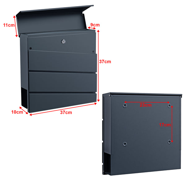 Skrzynka na listy Achtrup 37x37x11cm stal antracyt [en.casa]