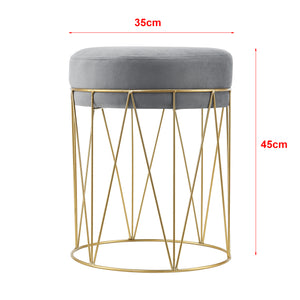 Taboret Melsele do ok. 100 kg szary/kolor mosiądzu [en.casa]